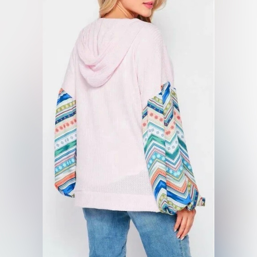 NWT Baea Thermal Knit Zip Up Hooded Hoodie size S - Picture 2 of 9